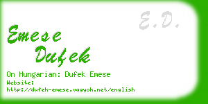 emese dufek business card